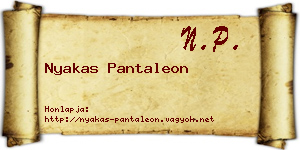 Nyakas Pantaleon névjegykártya